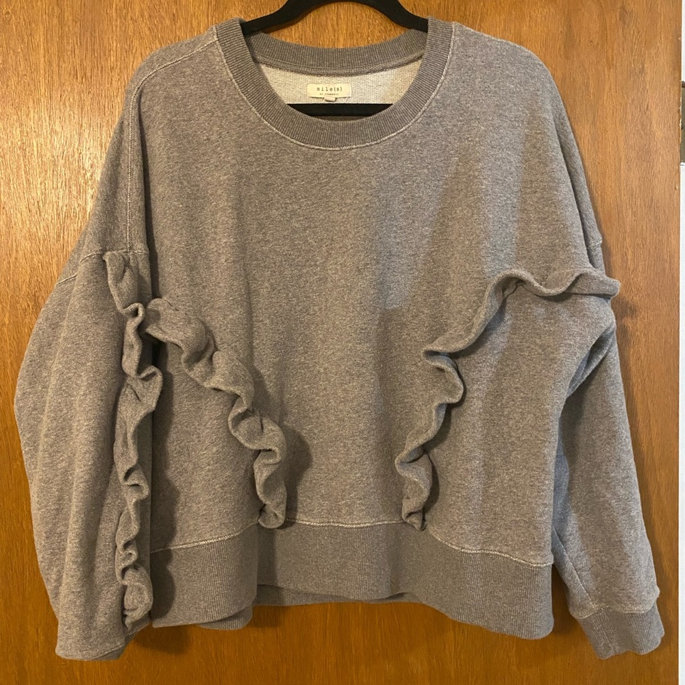 Madewell Ruffle Crewneck Sweatshirt